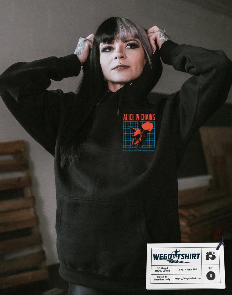 Alice in Chains Merch the Devil Put Dinosaurs Here Shirt