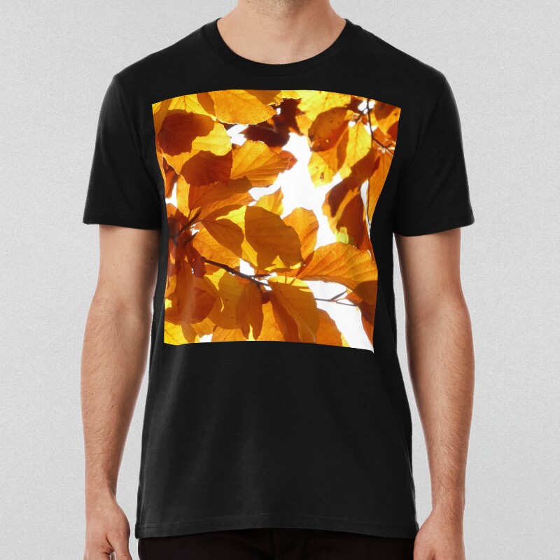 Autumn Fall Brown Orange Yellow Themed Garden Leaves T-shirt