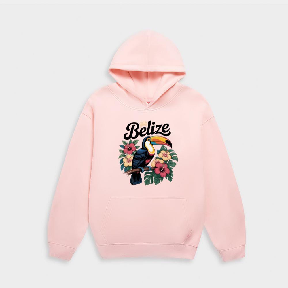 Belize Toucan with Tropical Flowers Vacation Theme Hoodie