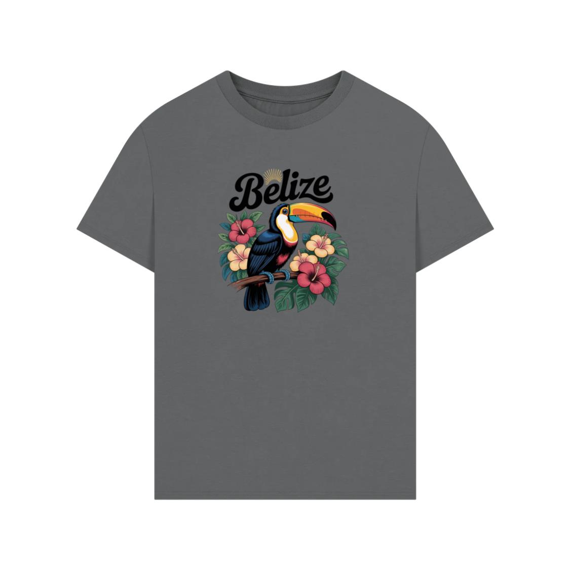 Belize Toucan with Tropical Flowers Vacation Theme T-Shirt
