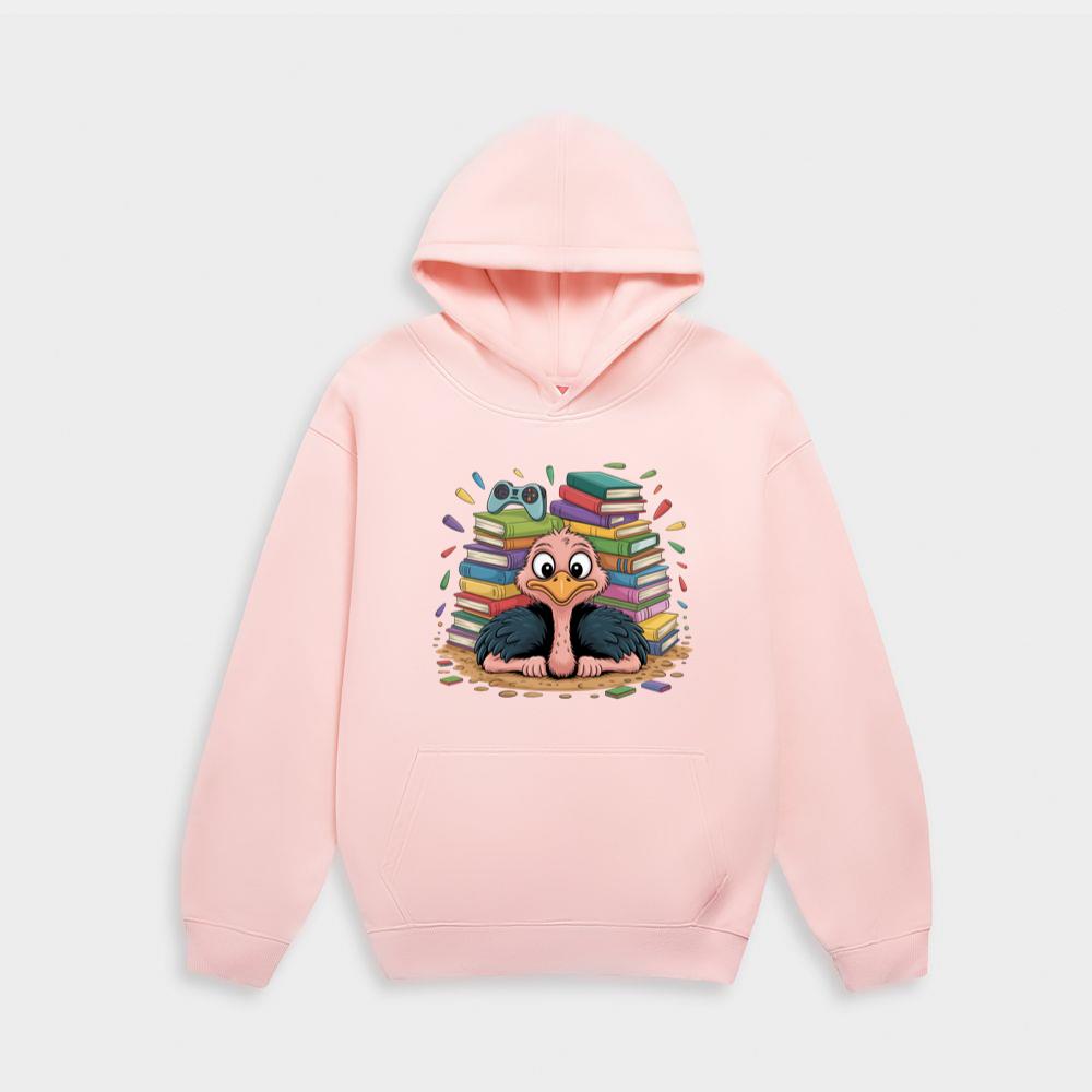 Book Lover Ostrich Surrounded by Reading Books Hoodie