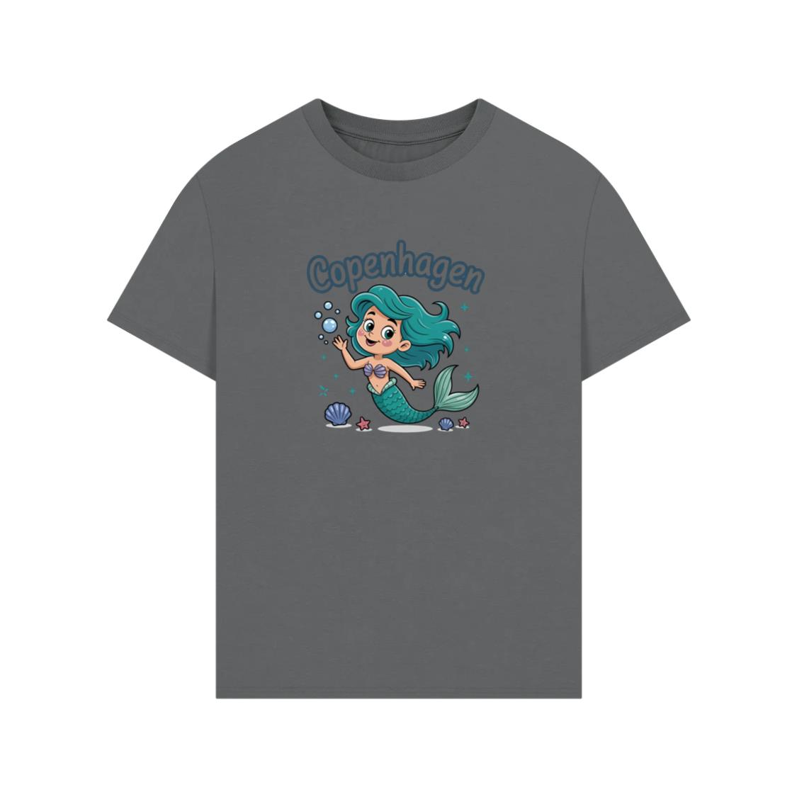 Copenhagen Mermaid Cartoon Travel Souvenir T-Shirt