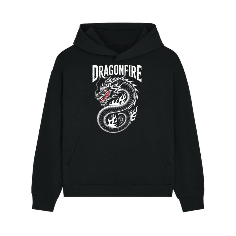 Dragonfire Legendary Chinese Dragon with Flames Graphic Design Hoodie