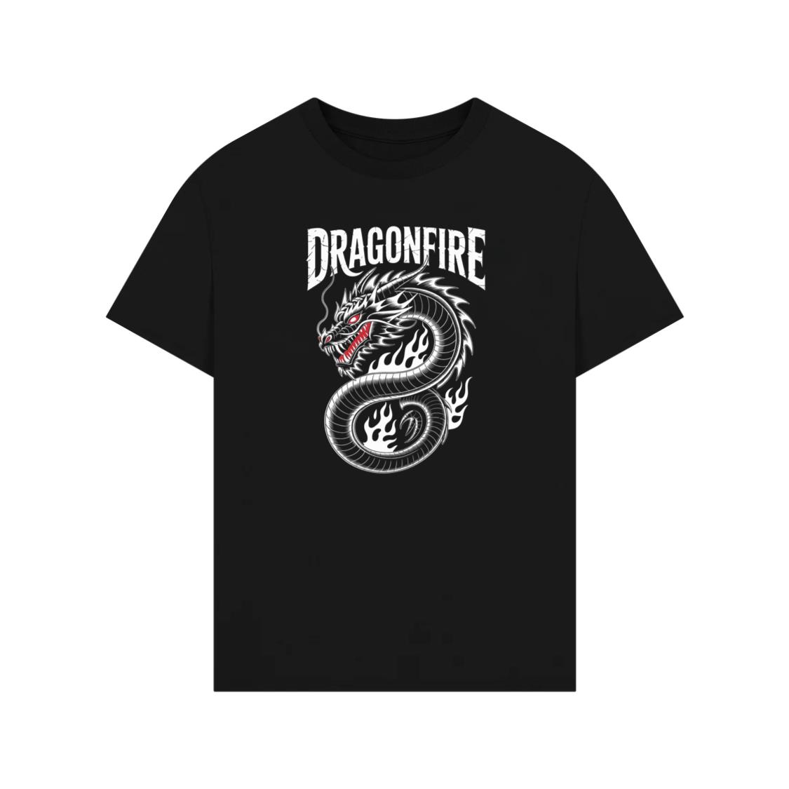 Dragonfire Legendary Chinese Dragon with Flames Graphic Design T-Shirt