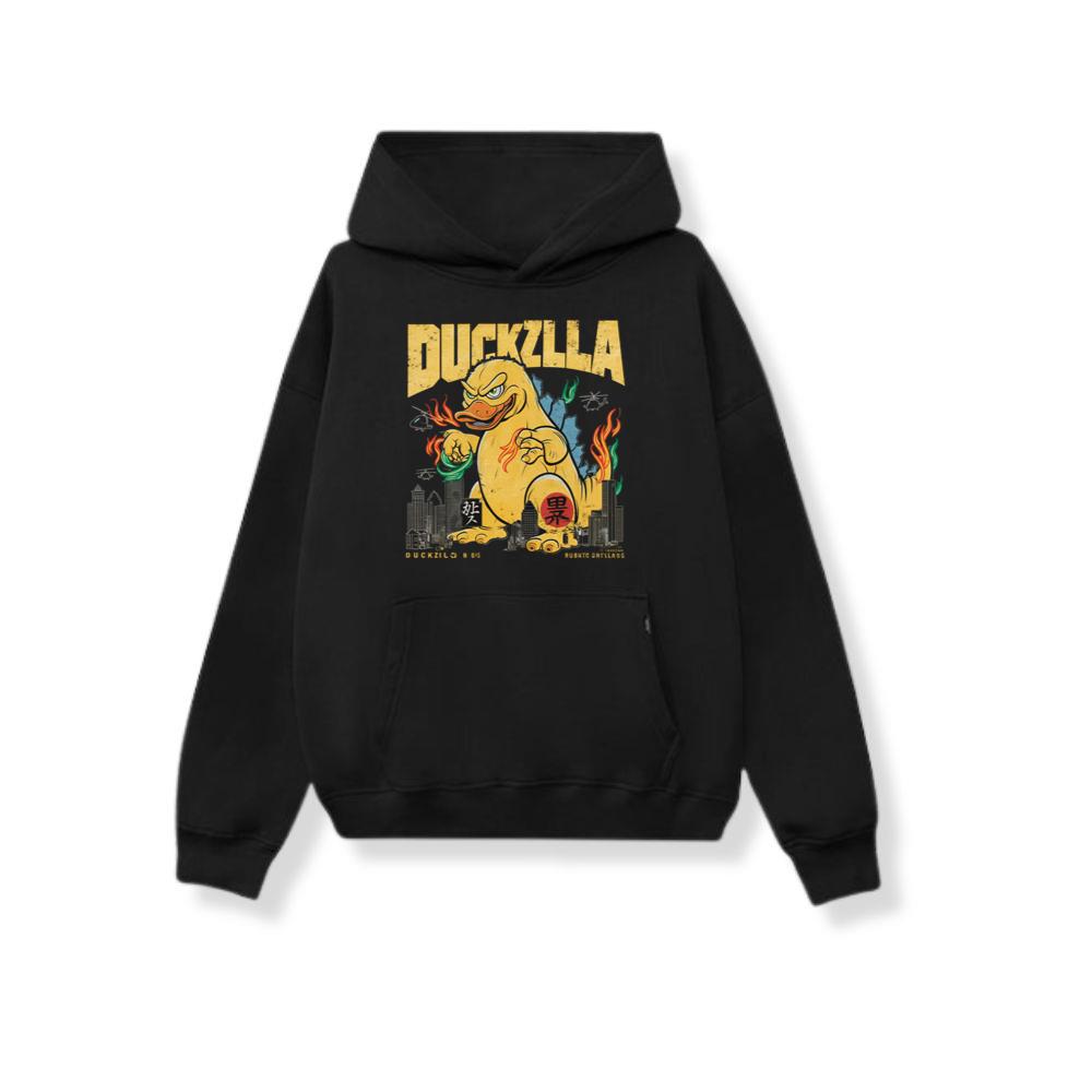 Giant Duck Monster Retro Cartoon Design Hoodies