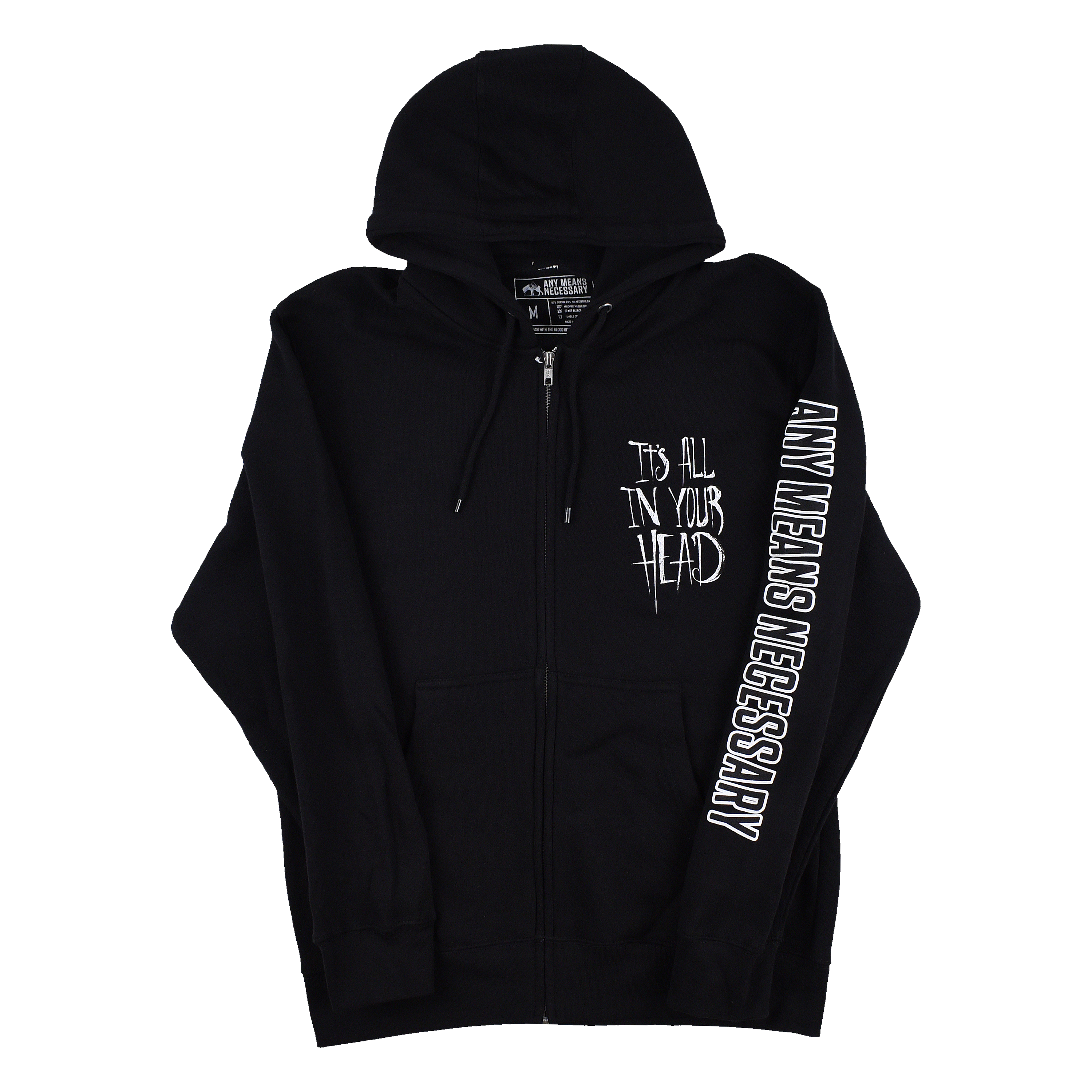 It's All In Your Head Zip Up Hoodie Black