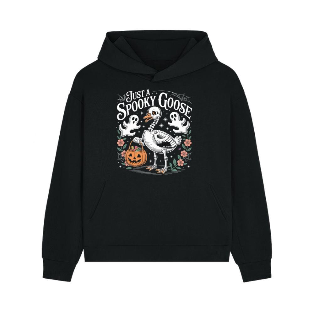 Just a Spooky Goose Funny Halloween Pumpkin Ghost Design Hoodie