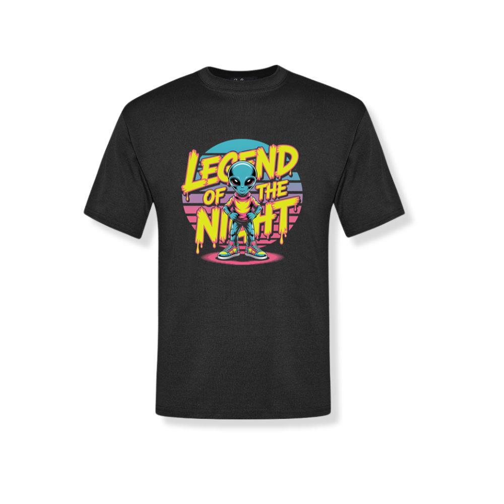 Legend Of The Night Alien Retro Neon Graphic T-Shirt