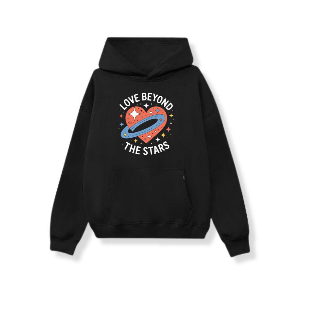Love Beyond The Stars Ufo Retro Cartoon Graphic Hoodies