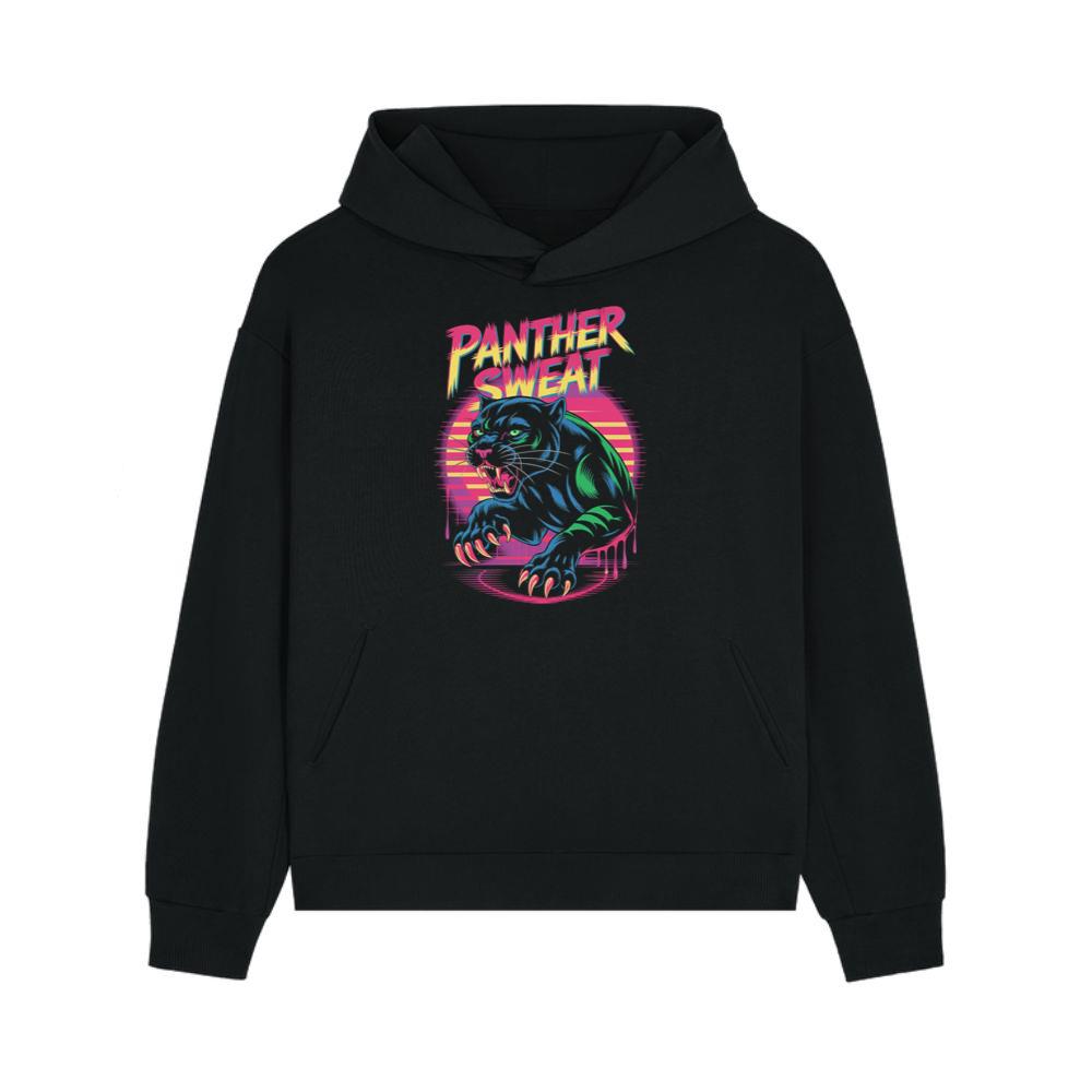 Panther Sweat Neon Panther Retro 80s Style Graphic Hoodie
