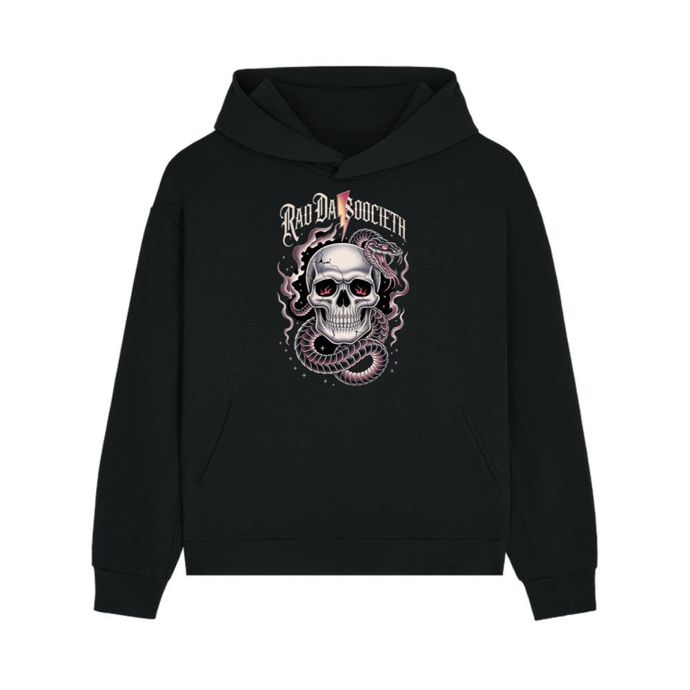 Ra Da Societ Skull Surrounded by Roses Gothic Artwork Hoodie