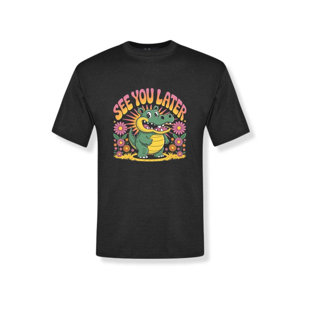 See You Later Crocodile Retro Cute Cartoon Design T-Shirt