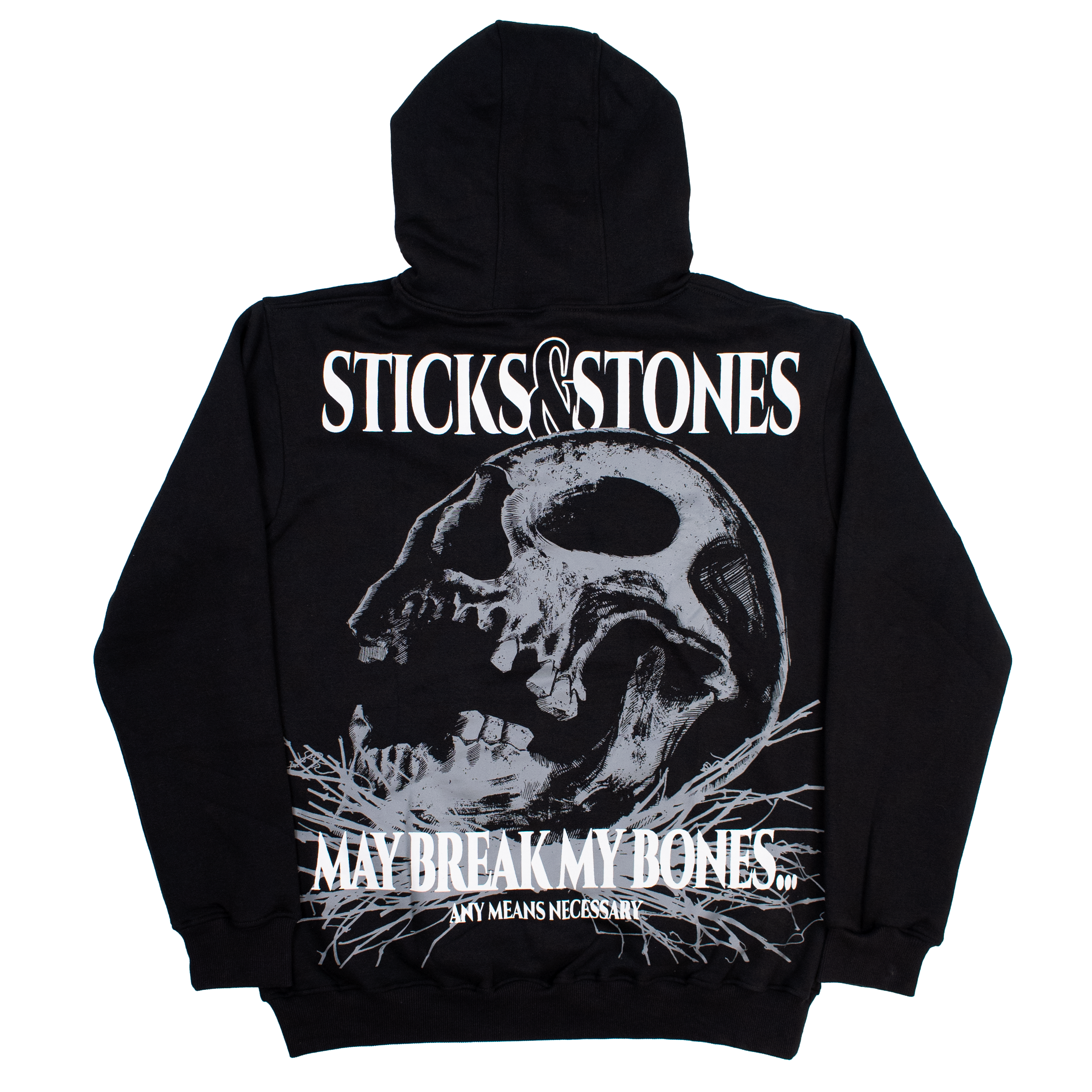 Sticks and Stones Pullover Hoodie Black